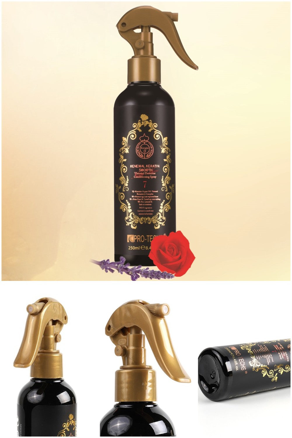 PRO-TECHS Keratin 0+ Renewal Keratin Smooth Thermal Protector Conditioning Spray